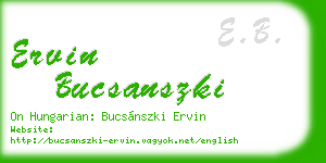 ervin bucsanszki business card
